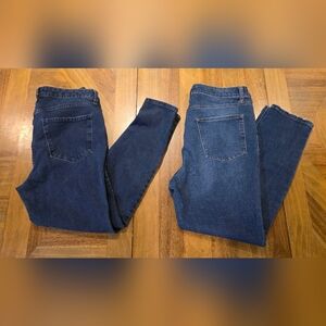 LC Lauren Conrad Super Skinny Ankle Jeans Sz 14 Blue Denim Set Of 2 Womens